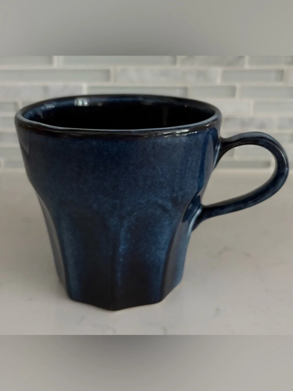 New! Crate&Barrel Cove Glazed Indigo Mug